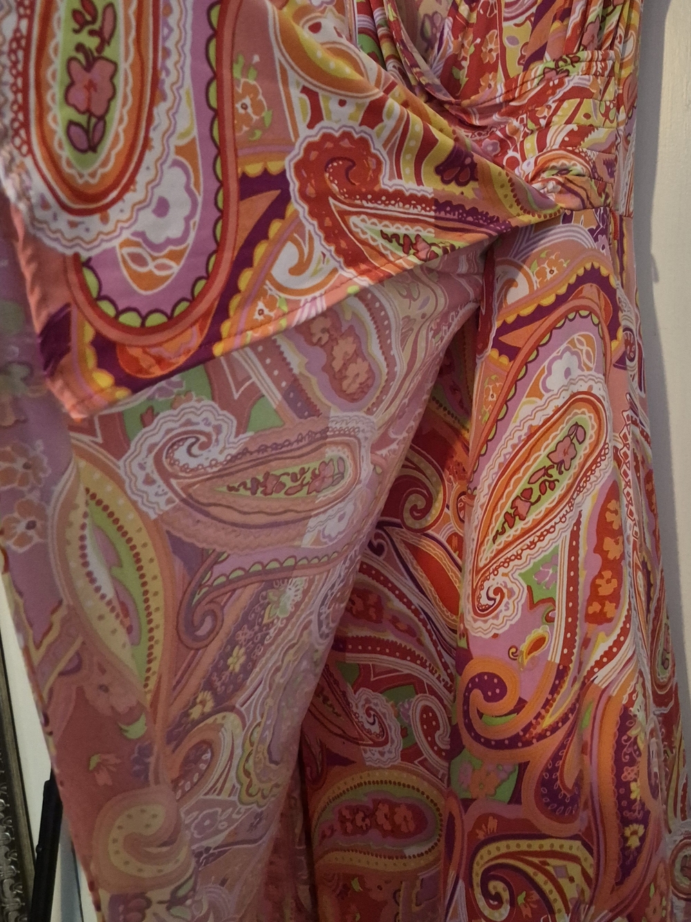 Chaps Pink & Red Paisley Midi Dress - Picture 4 of 8